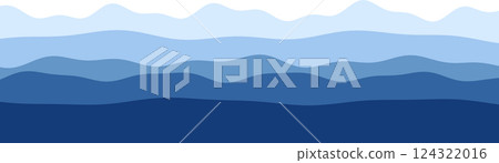 Abstract blue tones wave pattern with gradient mountain design Abstract blue tones wave pattern with gradient mountain design 124322016