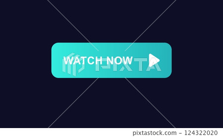 Watch now button with blue gradient and white text and play icon on right side Watch now button with blue gradient and white text and play icon on right side 124322020