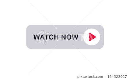 Interactive play button design with clickable red arrow for instant video playback Interactive play button design with clickable red arrow for instant video playback 124322027