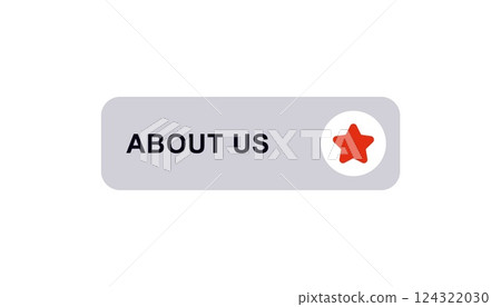 About us button with red star graphic design concept 124322030