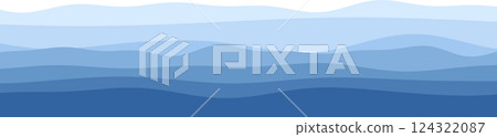 Abstract blue ocean waves pattern in soft gradient shades 124322087
