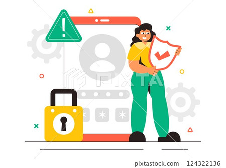 Security Consulting Illustration Featuring Information Technology and Ethical Hackers Conducting Testing, Development, and Cybersecurity Consulting 124322136