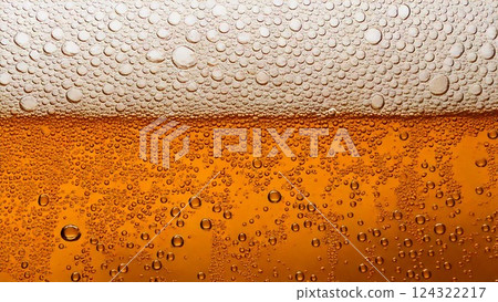 透明碳酸啤酒背景材料紋理黃色16：9影片尺寸相容傳單宣傳冊資料 124322217