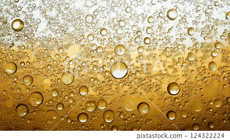 Transparent carbonated beer background material texture Yellow 16:9 Video size compatible Flyer Brochure material 124322224