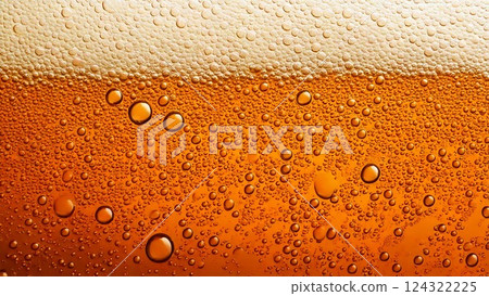 Transparent carbonated beer background material texture Yellow 16:9 Video size compatible Flyer Brochure material 124322225