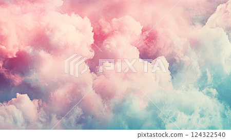 Soft pastel clouds with subtle gradients create dreamy sky 124322540