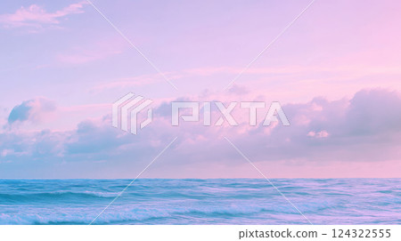 serene ocean under pastel pink sky serene ocean under pastel pink sky 124322555