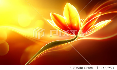Glowing abstract flower with vibrant colors Glowing abstract flower with vibrant colors 124322694