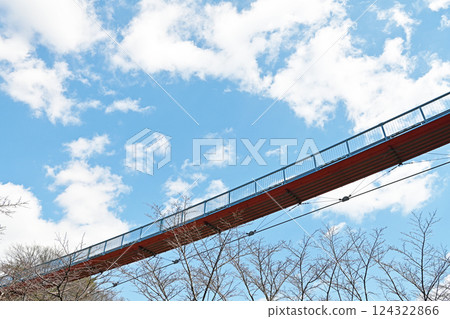Suspension bridge in the blue sky Suspension bridge in the blue sky 124322866