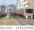 Keio 8000 series train entering the platform 124322998