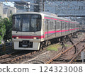 Keio 8000 series train running in the inspection yard 124323008