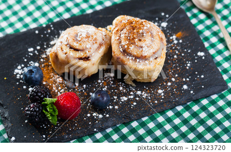 Tasty dessert Cinnabon 124323720