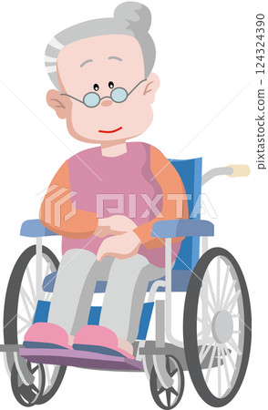 輪椅的祖母 124324390