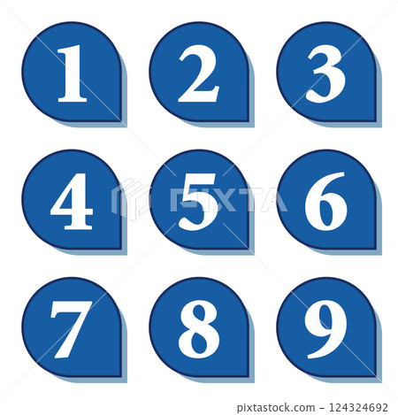 插圖素材:數位圖示設定1至9 插圖素材:數位圖示設定1至9 124324692