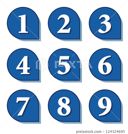 插圖素材:數位圖示設定1至9 插圖素材:數位圖示設定1至9 124324695