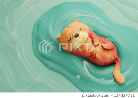 彩色水獺 124324751