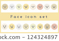 Facial expressions and emotions icon illustration set 124324897
