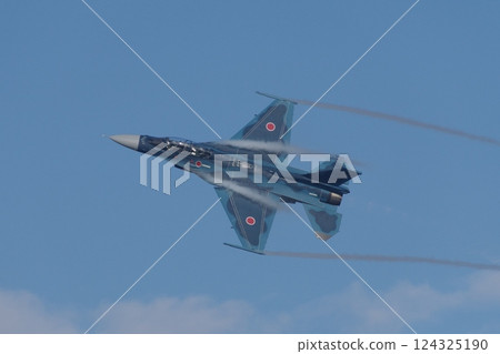 The Japan Air Self-Defense Force's Flight Development and Test Wing's F-2B performs a maneuvering flight at an air show 124325190