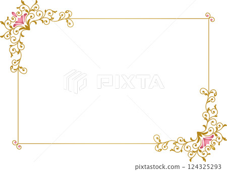 Vintage calligraphy style frame material 83 <Decorative borders and decorative frames> Vintage calligraphy style frame material 83 <Decorative borders and decorative frames> 124325293