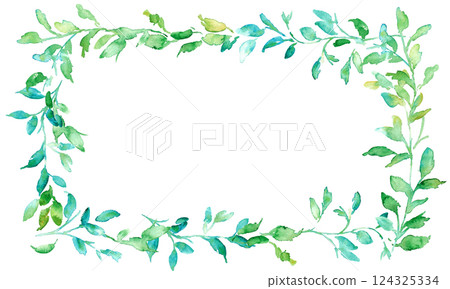 Watercolor painting. Watercolor plant vector illustration. Watercolor illustration of leaves. Botanical vector frame. Natural eco. Watercolor painting. Watercolor plant vector illustration. Watercolor illustration of leaves. Botanical vector frame. Natural eco. 124325334