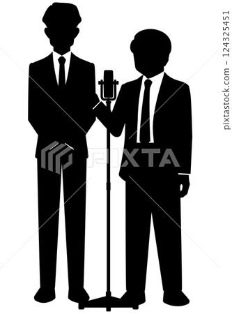 一位男喜劇演員表演喜劇表演的剪影 124325451