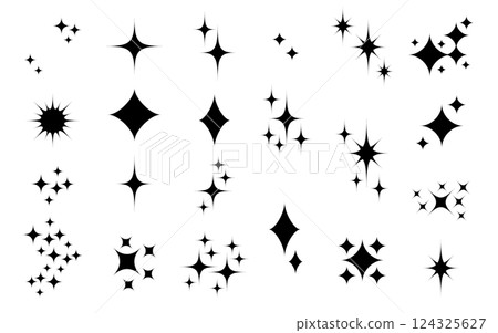 Star motif illustration, symbols set. Star motif illustration, symbols set. 124325627
