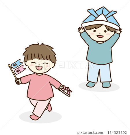 兒童節幼兒園小朋友插畫 124325892