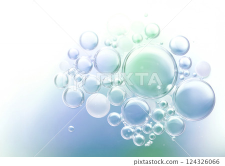 A collection of light blue and green bubbles A collection of light blue and green bubbles 124326066