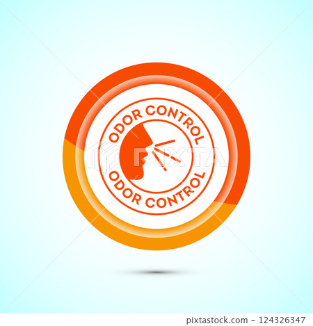 Odor control icon design illustration. Anti bad smell icon, Odor free label, Button design Odor control icon design illustration. Anti bad smell icon, Odor free label, Button design 124326347