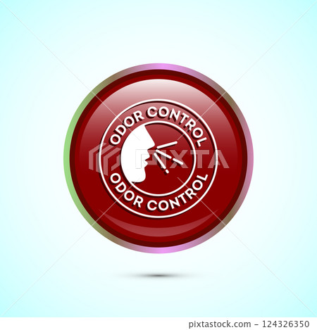 Odor control icon design illustration. Anti bad smell icon, Odor free label, Button design Odor control icon design illustration. Anti bad smell icon, Odor free label, Button design 124326350