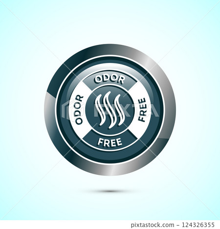 Odor control icon design illustration. Anti bad smell icon, Odor free label, Button design Odor control icon design illustration. Anti bad smell icon, Odor free label, Button design 124326355