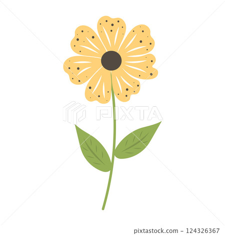 Cute flower isolated on white background. 124326367