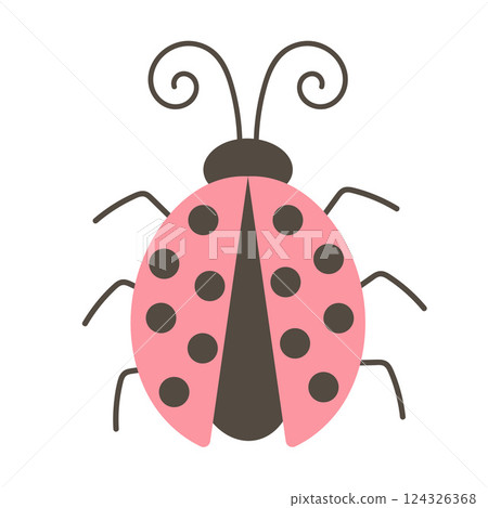 Cute ladybug character isolated on white background. 124326368