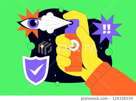 Self Defense Vector Illustration Featuring Various Types of Protective Equipment Against Danger or Threat in a Flat Style Cartoon Background Self Defense Vector Illustration Featuring Various Types of Protective Equipment Against Danger or Threat in a Flat Style Cartoon Background 124326559