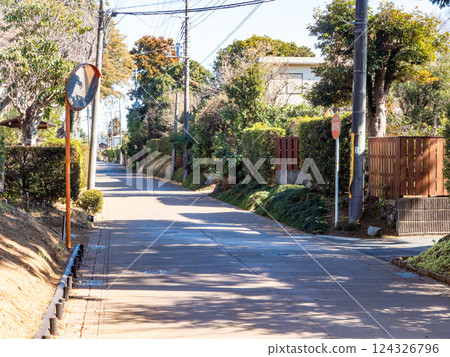 View of the samurai residence street in Sakura City, where the good old Japanese streetscape remains View of the samurai residence street in Sakura City, where the good old Japanese streetscape remains 124326796