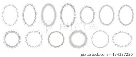 Radial speech bubble effect line set Radial speech bubble effect line set 124327220