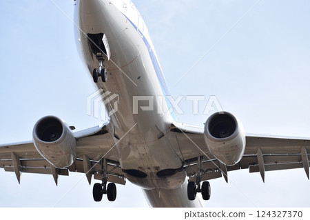 飛機準備最終著陸 124327370