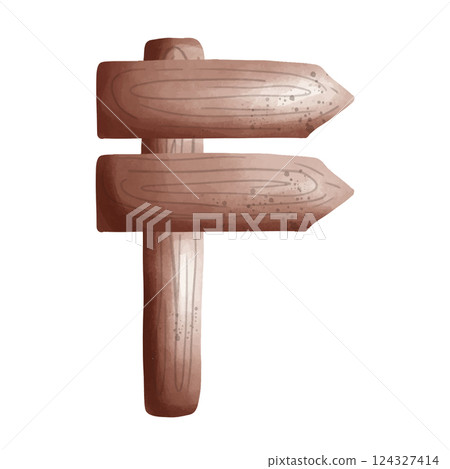 wooden sign isolated on white background 124327414