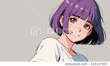 80s and 90s retro cute girls 124327947