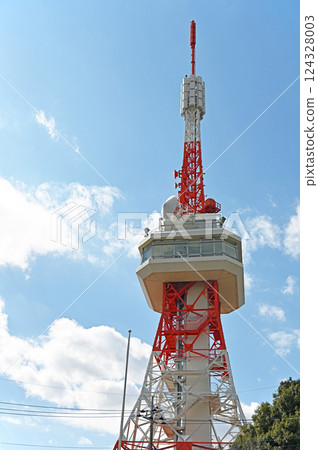 Utsunomiya Tower shining against the blue sky 124328003