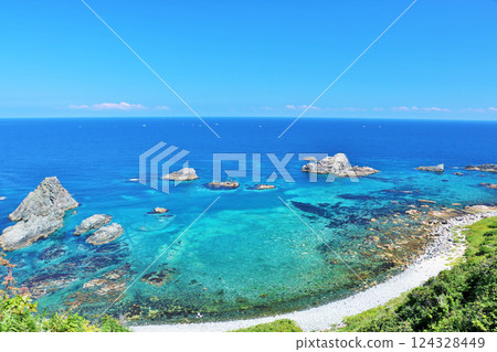 北海道藍島和藍海島武史海岸 124328449