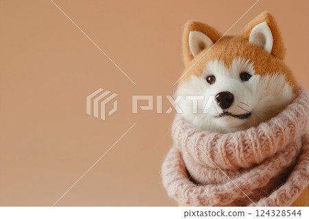Cute quilted Akita dog (3D) Cute quilted Akita dog (3D) 124328544