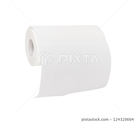 White paper towel rolls 124328604