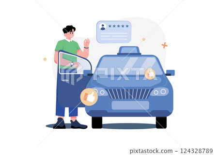 Young Boy Giving Feedback On The Car Service Young Boy Giving Feedback On The Car Service 124328789