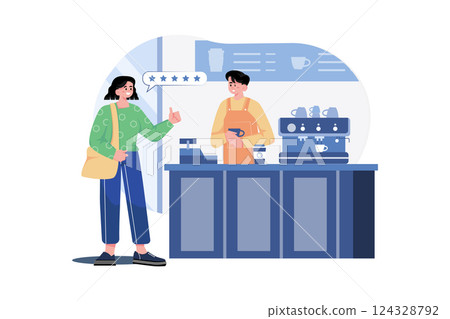 Businesswoman Giving Feedback For The Coffee Shop Service 124328792