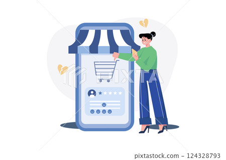 Customer Giving A Negative Review To The Product On Online Store 124328793
