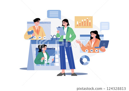 Business People Doing Online Meeting Business People Doing Online Meeting 124328813