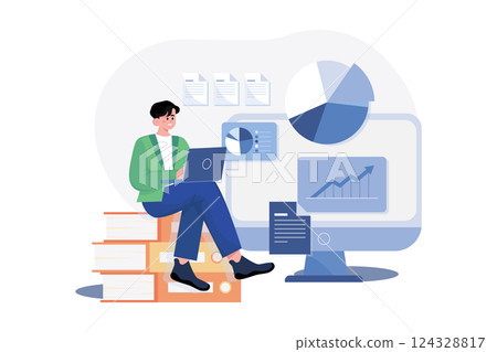 Businessman Working On The Financial Report Businessman Working On The Financial Report 124328817