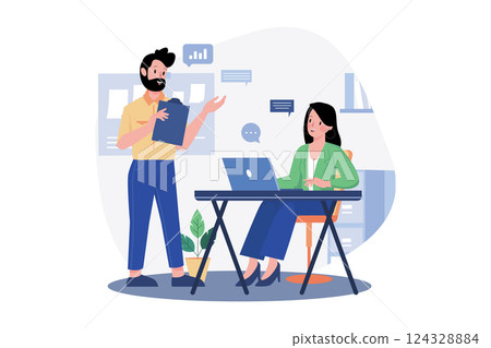 Businessman Working In The Office 124328884