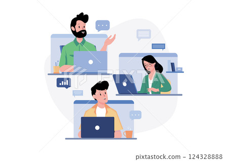 Business People Doing Online Meeting Business People Doing Online Meeting 124328888